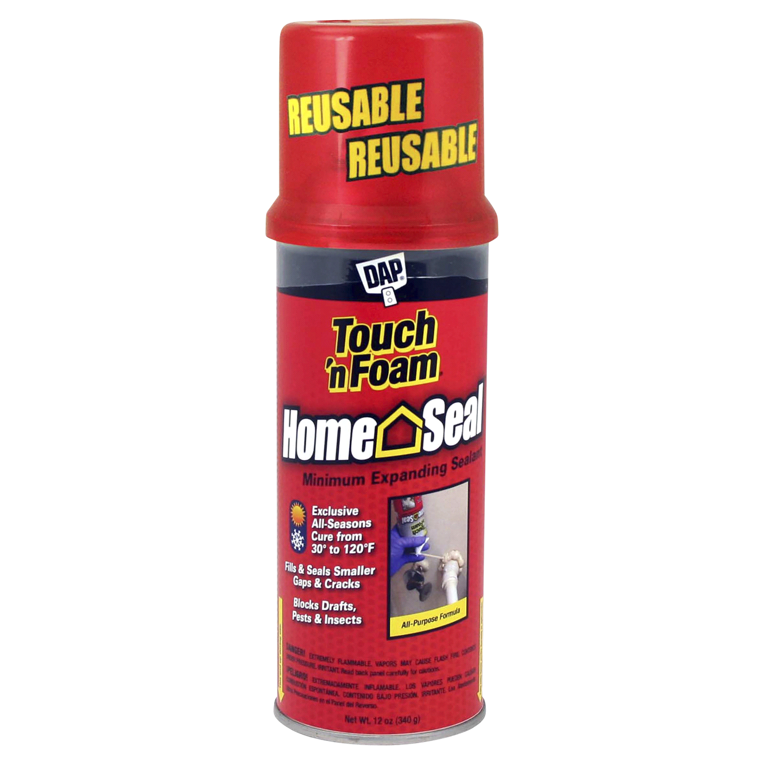 slide 1 of 2, DAP Touch'n Foam Home Seal Minimum Expanding Sealant - Cream, 12 oz