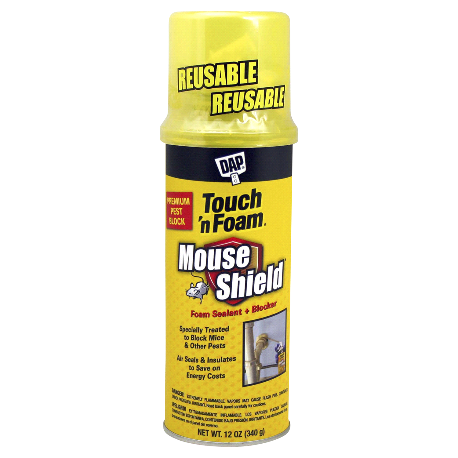 slide 1 of 2, DAP Touch'n Foam Mouse Shield Foam Sealant & Blocker - Cream, 12 oz