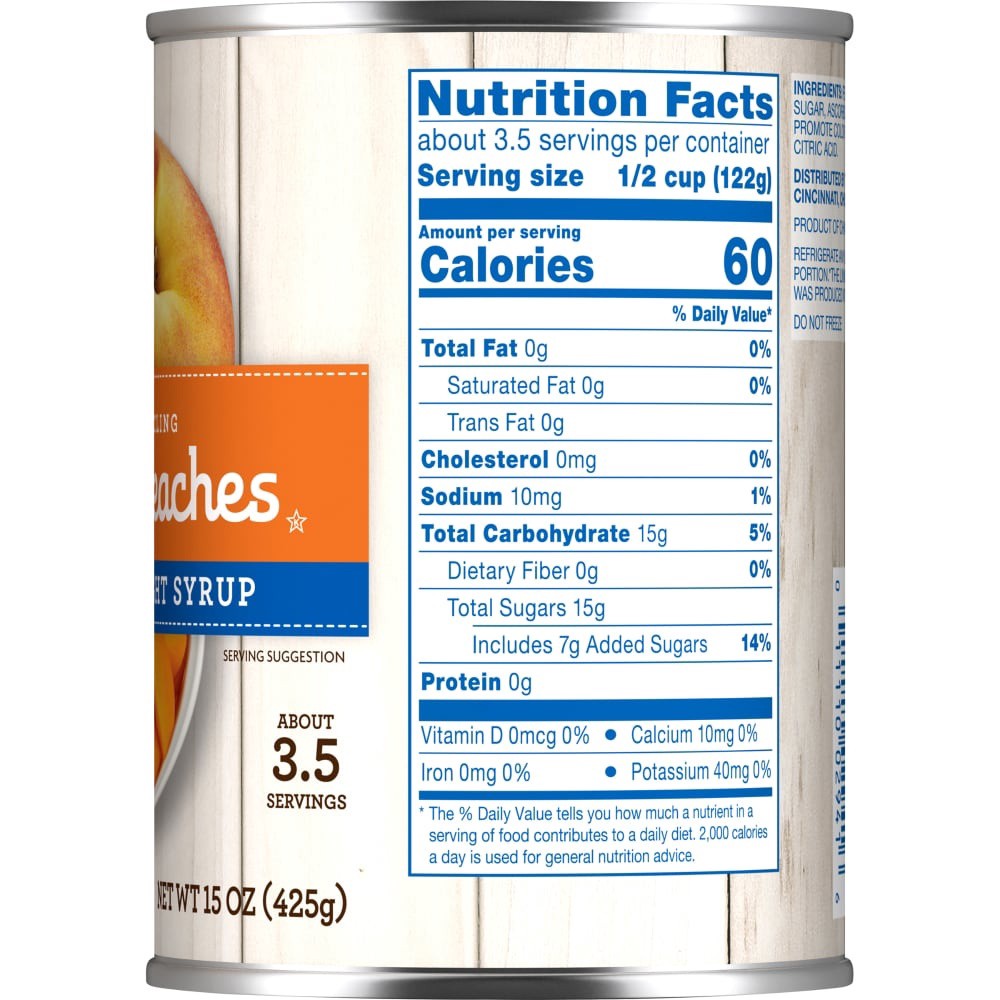 slide 2 of 3, Kroger Yellow Cling Sliced Peaches In Extra Light Syrup, 15 oz