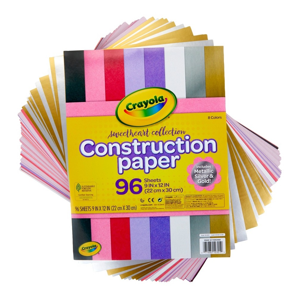 slide 3 of 4, Crayola 9" x 12" Kids Valentines Construction Paper - Sweetheart Collection, 1 ct