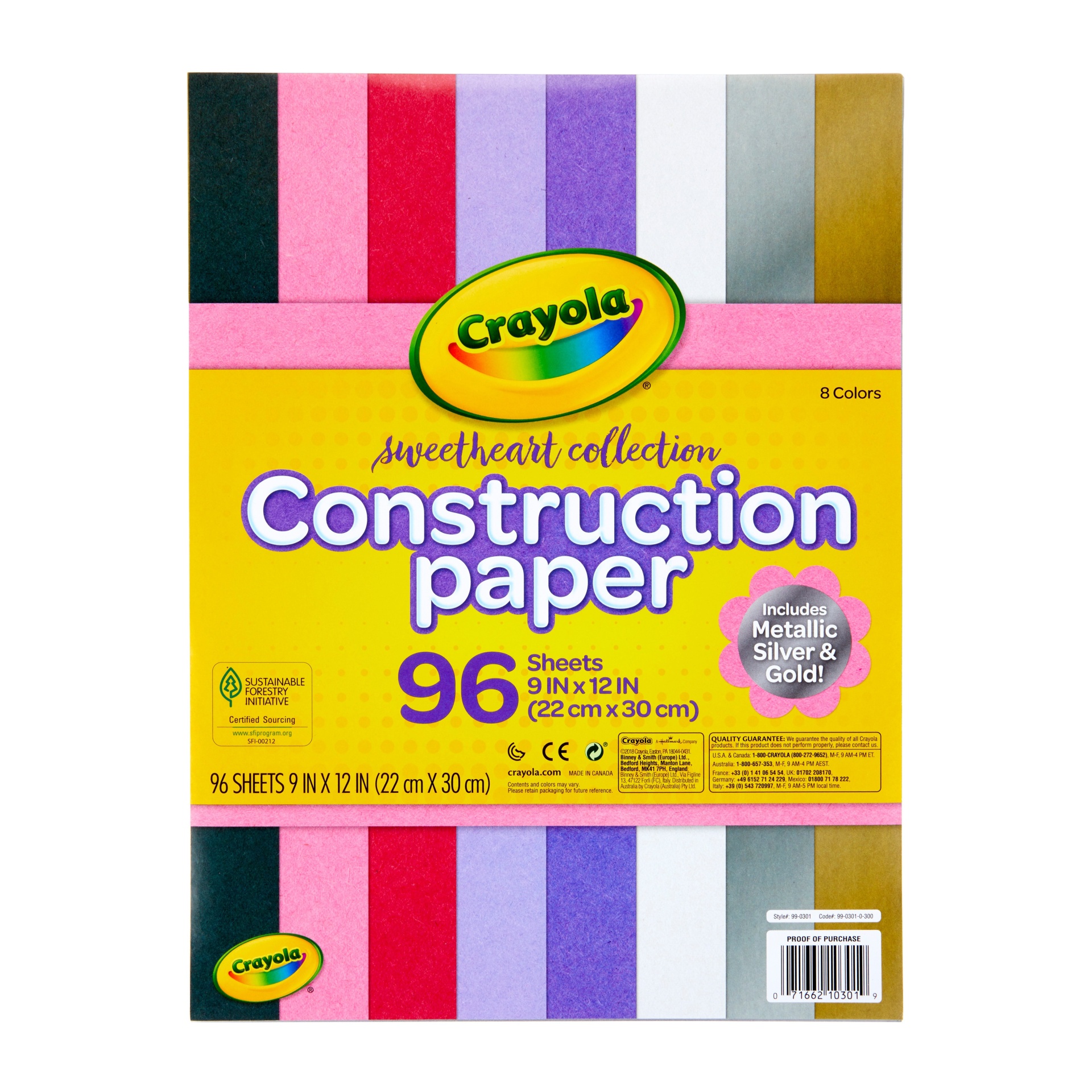 slide 1 of 4, Crayola 9" x 12" Kids Valentines Construction Paper - Sweetheart Collection, 1 ct