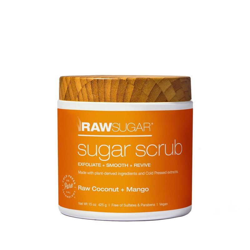 slide 1 of 1, Raw Sugar Raw Coconut + Mango Sugar Scrubs - 15oz, 15 oz