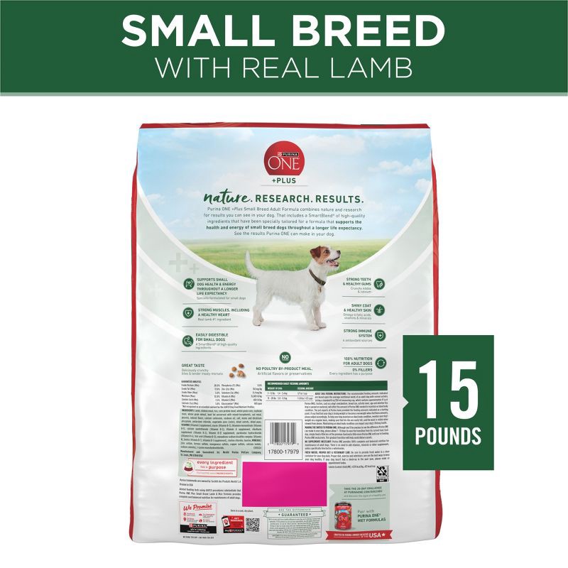 slide 8 of 10, Purina ONE SmartBlend Small Breed Natural Lamb Flavor Dry Dog Food - 15lbs, 15 lb