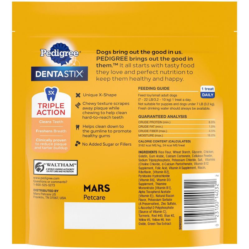 slide 2 of 10, Pedigree Dentastix Bacon Flavor Small Toy Dental Dental Dog Treats - 5.8 oz, 5.8 oz