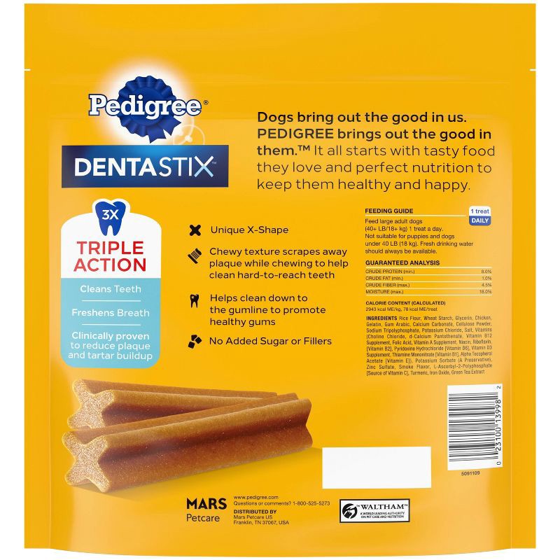 slide 2 of 10, Pedigree Dentastix Dental Dog Treats with Original Chicken for Large Dog - 40ct, 40 ct