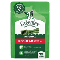 Greenies Regular Chewy Dental Dog Treats Original Chicken - 12oz