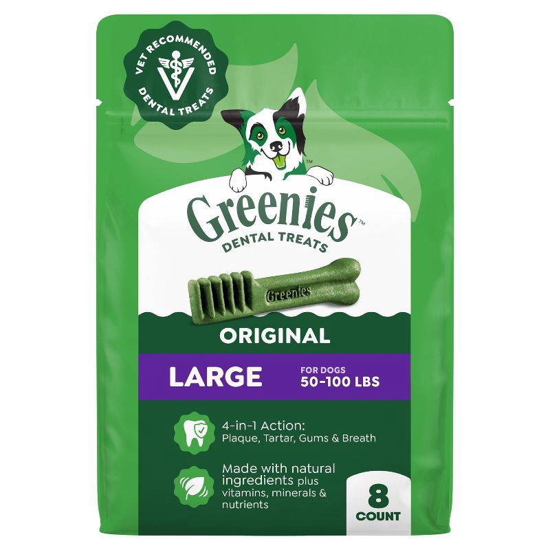 slide 1 of 14, Greenies Large Chewy Dental Dog Treats Original Chicken - 12oz/8ct, 8 ct; 12 oz