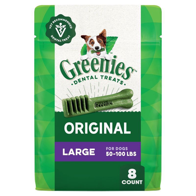 slide 1 of 14, Greenies Large Chewy Dental Dog Treats Original Chicken - 12oz/8ct, 8 ct; 12 oz