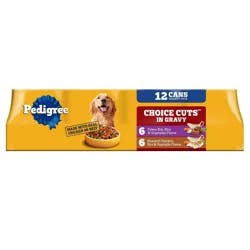 Pedigree Choice Cuts in Gravy Prime Chicken, Steak, Vegetable, Rice, Beef and Gravy Flavor Variety Pack Wet Dog Food - 13.2oz/12ct