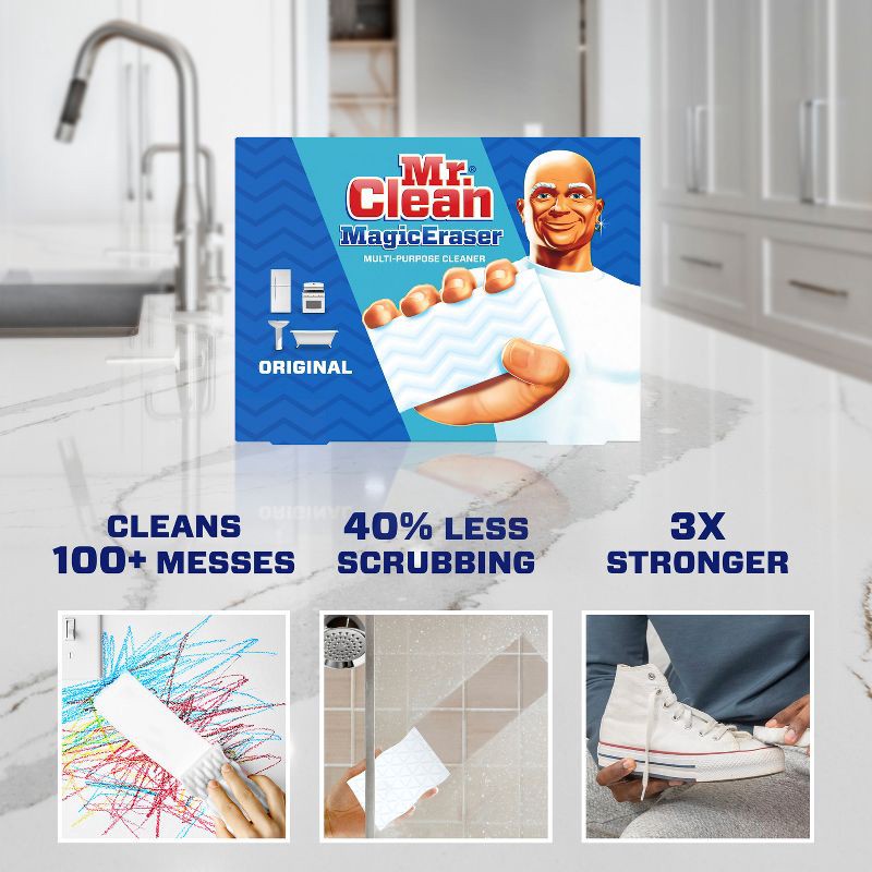 slide 4 of 12, Mr. Clean Original Magic Eraser Cleaning Pads with Durafoam - 3ct, 3 ct