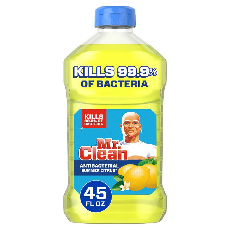 slide 1 of 1, Mr. Clean Summer Citrus Scent Antibacterial Multi Surface All Purpose Cleaner - 45 fl oz, 45 fl oz