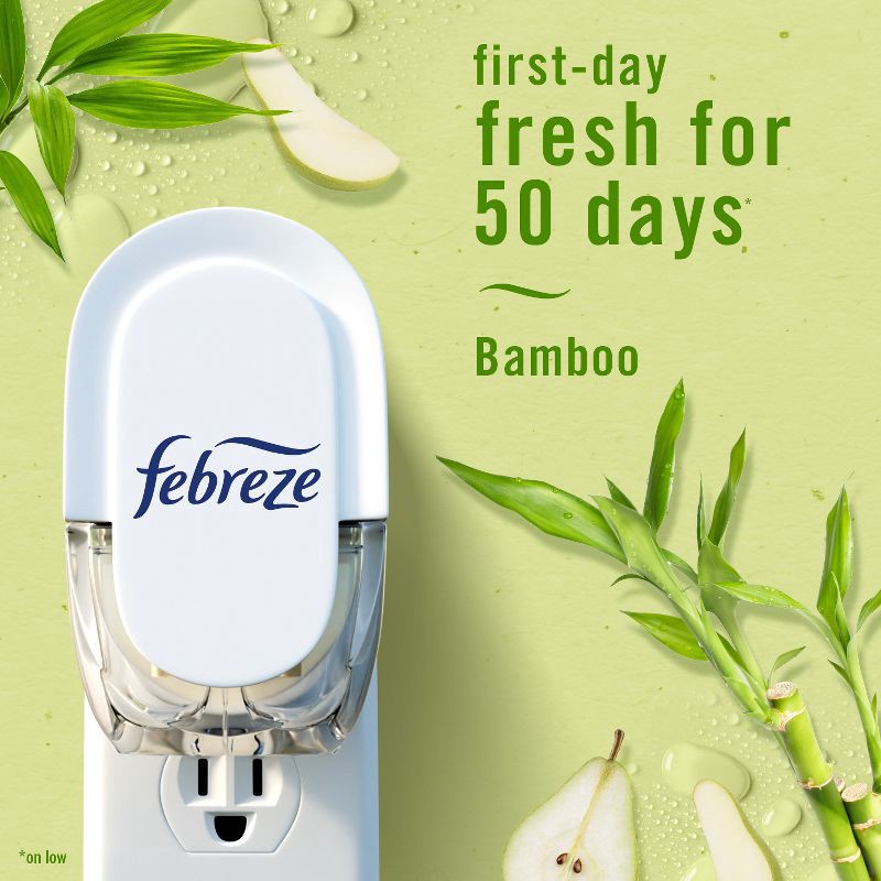 slide 3 of 16, Febreze Light Air Freshener Plug Starter Kit - Bamboo - 2pk, 2 ct