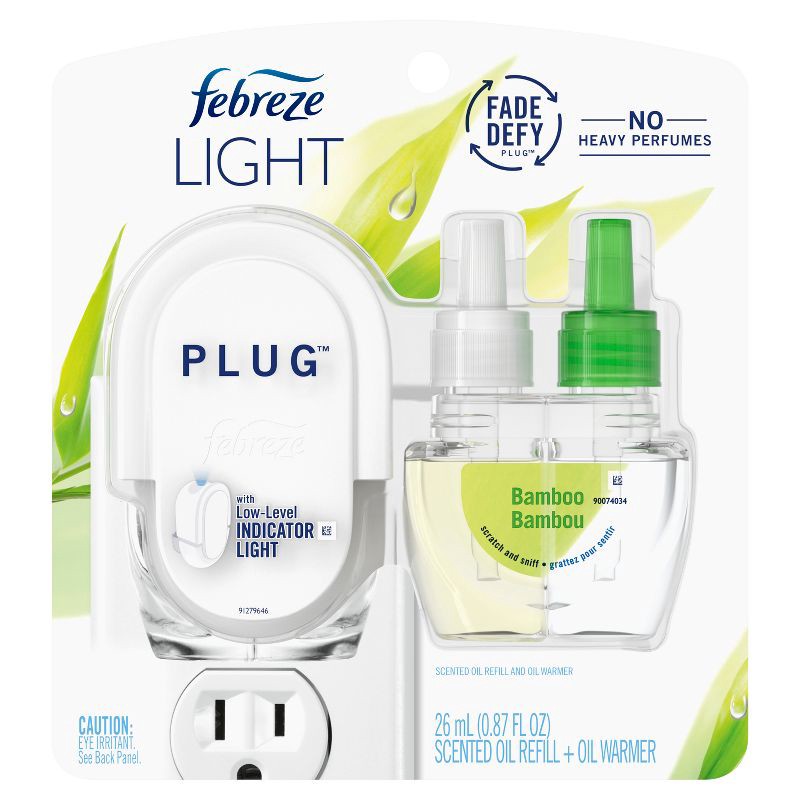 slide 13 of 16, Febreze Light Air Freshener Plug Starter Kit - Bamboo - 2pk, 2 ct