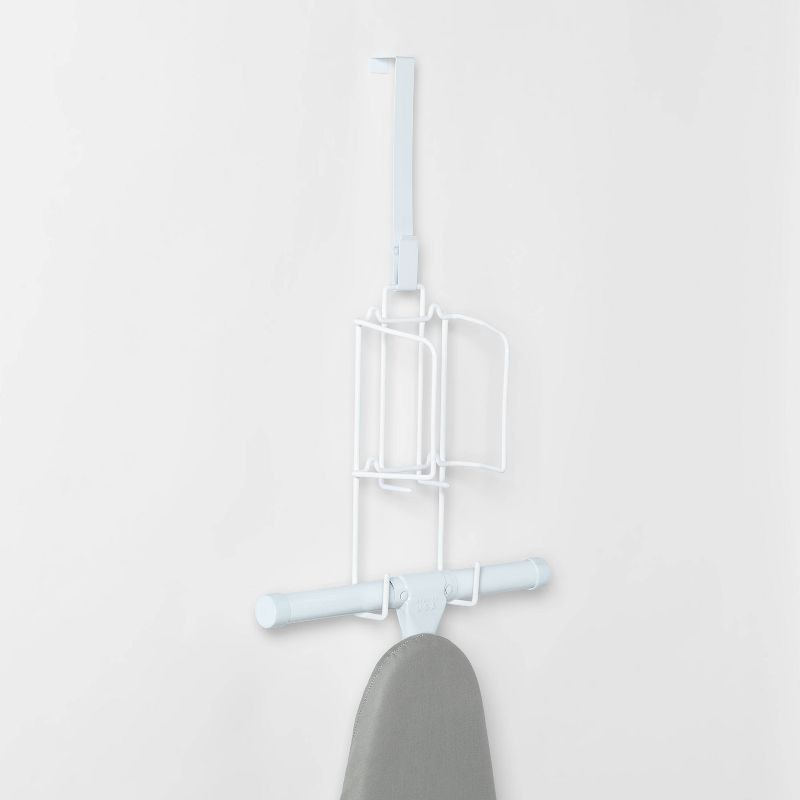 slide 2 of 3, Over The Door Ironing Board Caddy White - Room Essentials™: Metal Cleaning Tool, 19.5" Height, 5.5" Width, 4" Depth, 1 ct