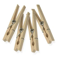 50pk Clothespins Light Brown - Room Essentials™: Wooden Clothing Pins, Hardwood, 3.25" Length, 50 Count
