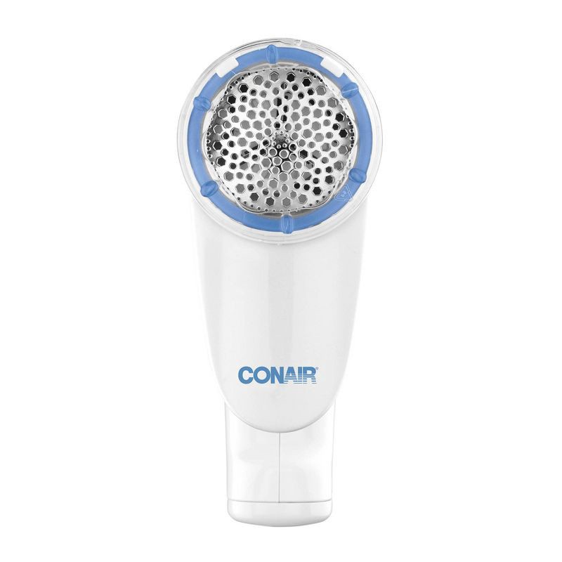 slide 2 of 9, Conair Fabric Shaver - White: Portable Lint & Sweater Shaver, Multipurpose Iron & Steamer Accessory, Battery Operated, 1 ct