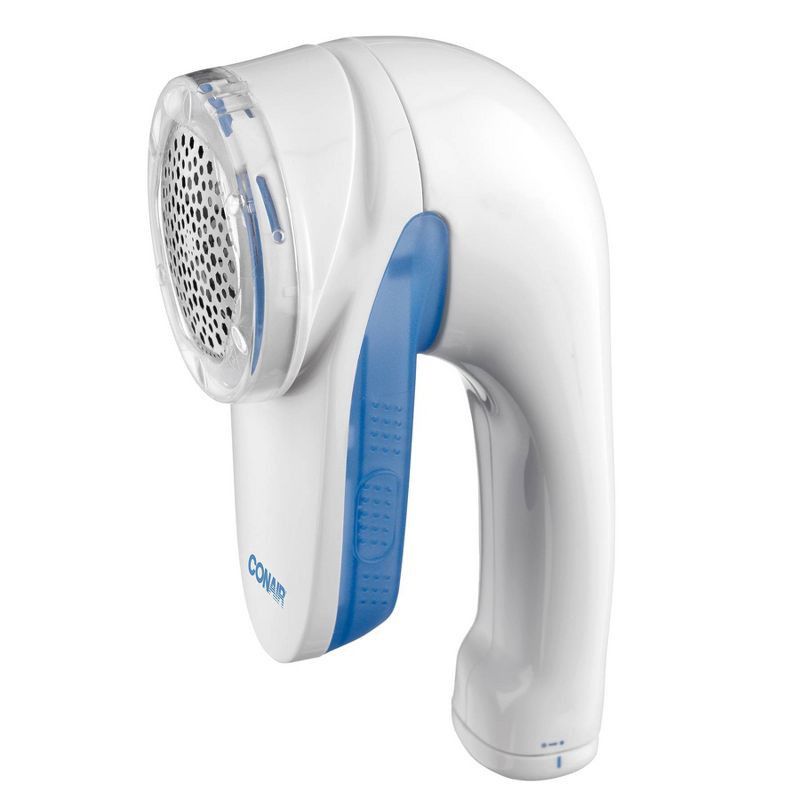 slide 3 of 9, Conair Fabric Shaver - White: Portable Lint & Sweater Shaver, Multipurpose Iron & Steamer Accessory, Battery Operated, 1 ct