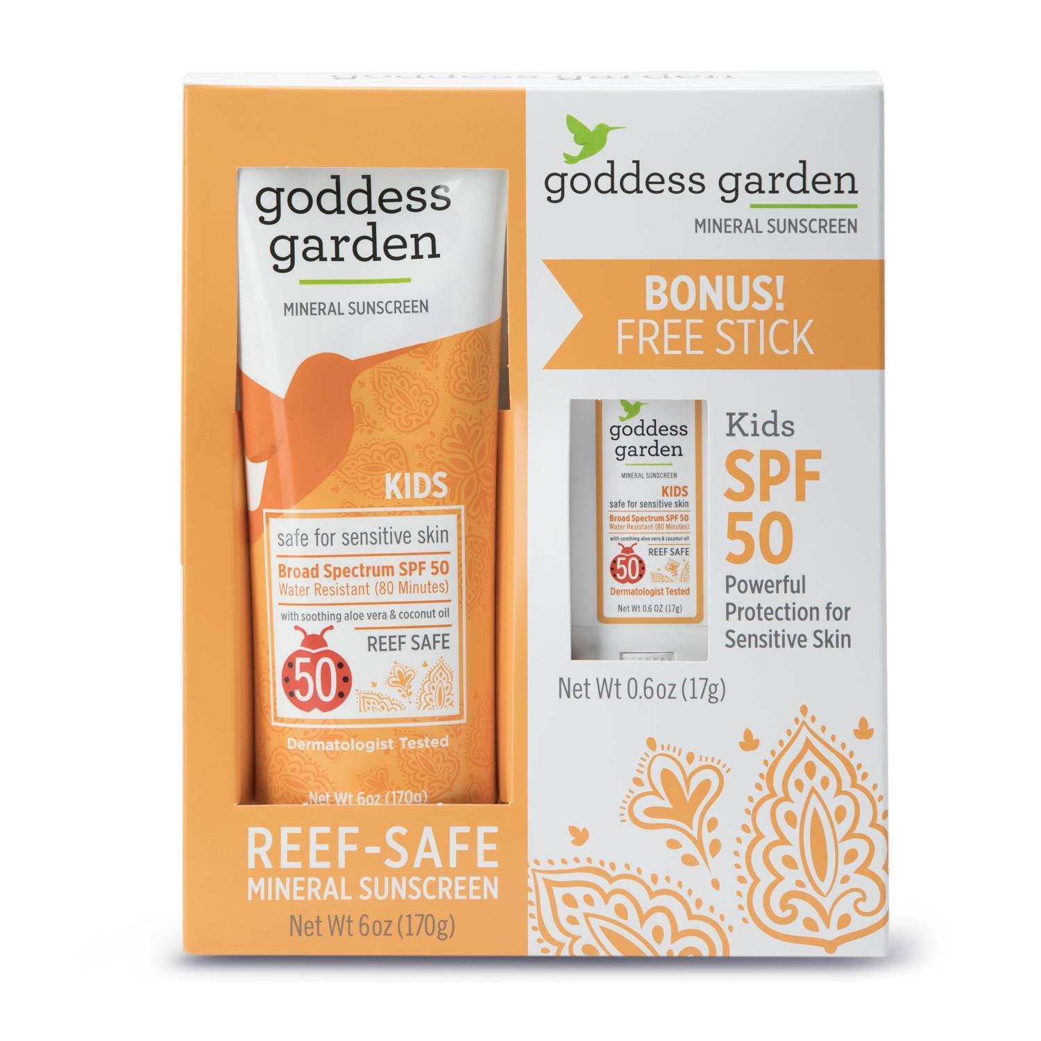 slide 1 of 5, Goddess Garden Organics Kids Sunscreen Tube & Stick Combo Pack - SPF, 50 ct; 6 oz