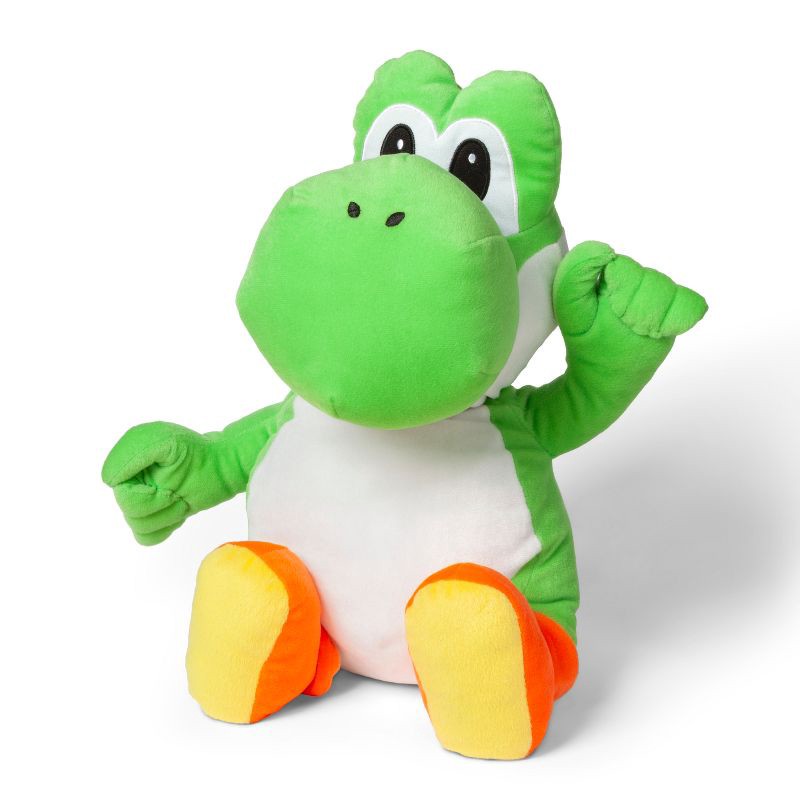 slide 1 of 5, Super Mario Nintendo Mario Yoshi Kids' Cuddle Pillow Green, 1 ct