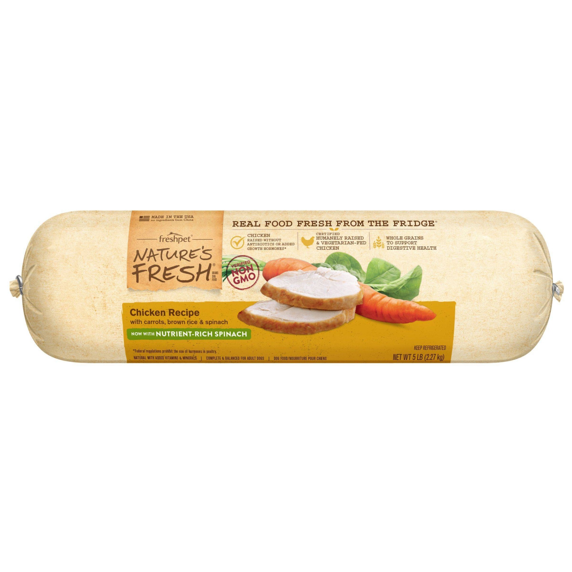 slide 1 of 3, Freshpet Nature's Fresh Roll Chicken Recipe Refrigerated Wet Dog Food - 5lbs, 5 lb