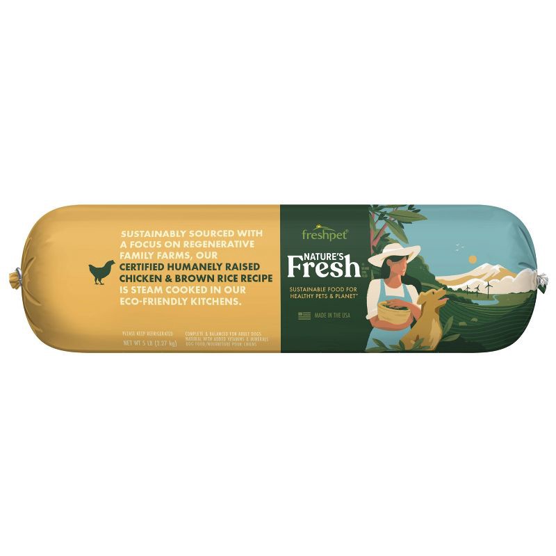 slide 1 of 3, Freshpet Nature's Fresh Roll Chicken Recipe Refrigerated Wet Dog Food - 5lbs, 5 lb