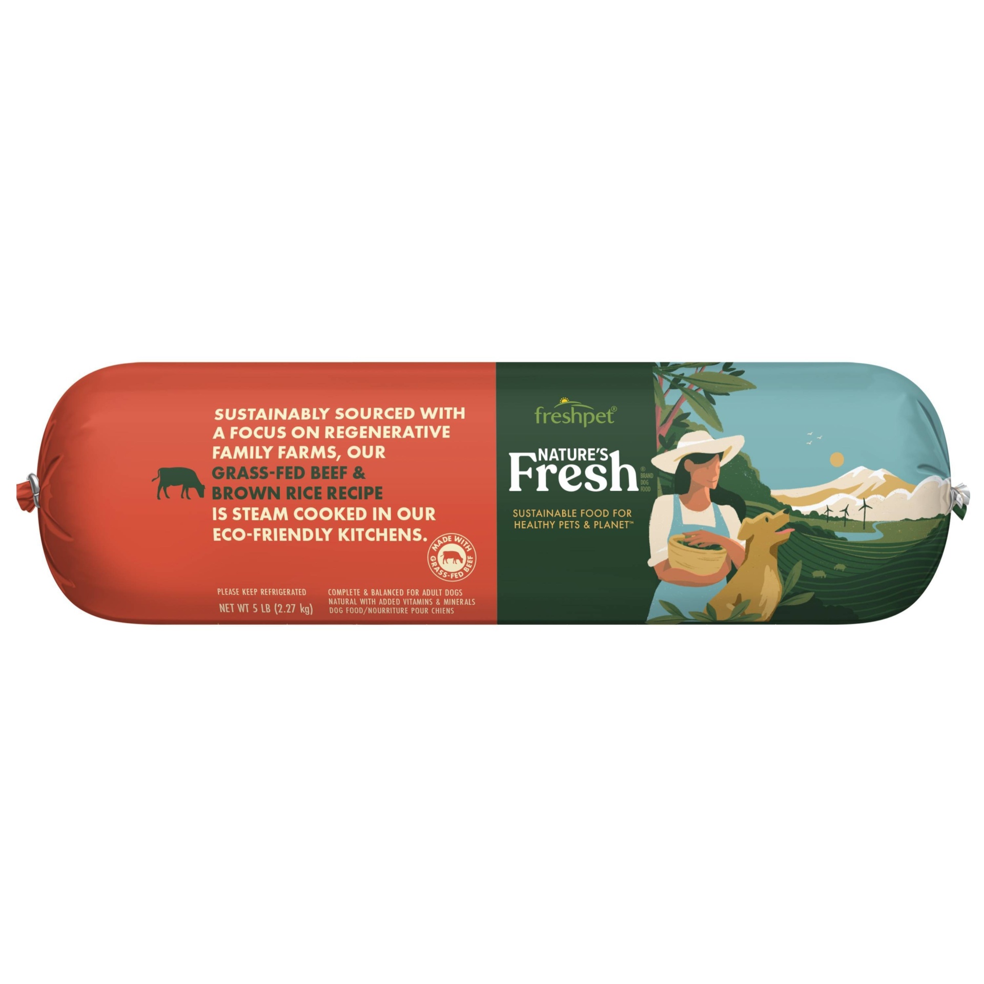 slide 1 of 3, Freshpet Nature's Fresh Roll Beef and Vegetable Recipe Refrigerated Wet Dog Food - 5lbs, 5 lb