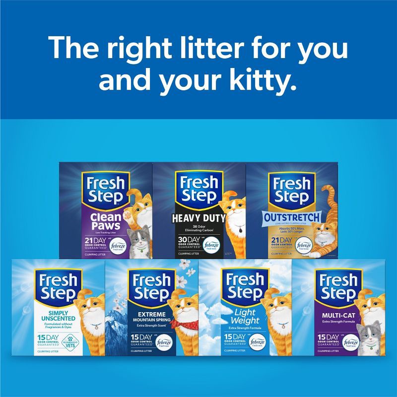 slide 13 of 16, Fresh Step Multi-Cat Scented Clumping Kitty and Cat Litter with the Power of Febreze - 38lb, 38 lb