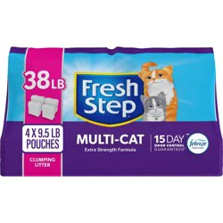 Fresh Step Multi-Cat Scented Litter with The Power of Febreze Clumping Cat Litter - 38lb
