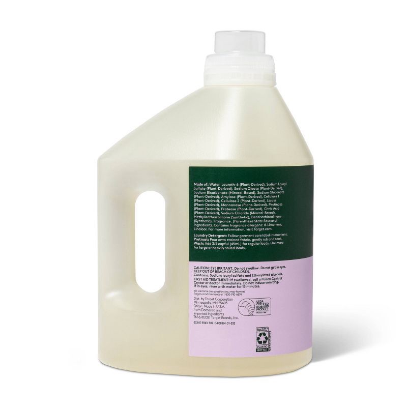 slide 3 of 4, Lavender & Bergamot Concentrated Liquid Laundry Detergent 64 Loads - 100 fl oz - Everspring™, 100 fl oz