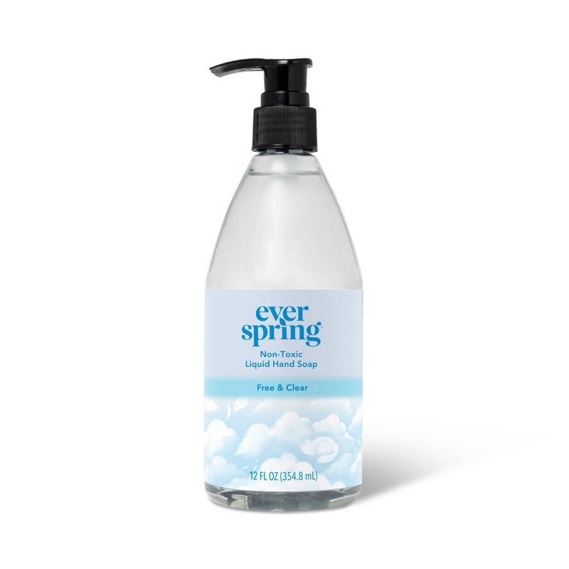 slide 1 of 4, Liquid Hand Soap - Fragrance Free - 12 fl oz - Everspring™: Hypoallergenic, Paraben-Free, Non-Toxic, Phthalate-Free, 12 fl oz