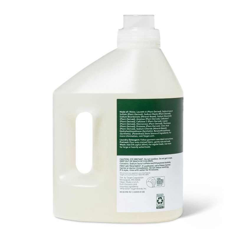 slide 3 of 4, Unscented Free & Clear Concentrated Liquid Laundry Detergent 64 Loads - 100 fl oz - Everspring™, 100 fl oz