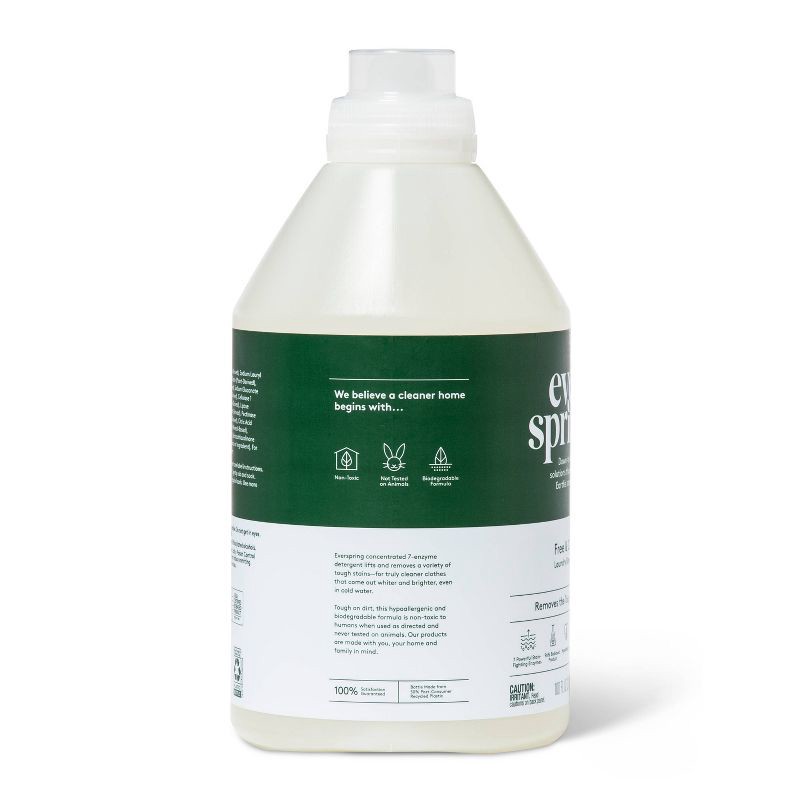 slide 4 of 4, Unscented Free & Clear Concentrated Liquid Laundry Detergent 64 Loads - 100 fl oz - Everspring™, 100 fl oz