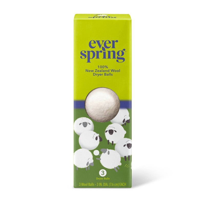 slide 1 of 3, 100% New Zealand Wool Dryer Balls - 3ct - Everspring™, 3 ct