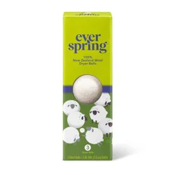 100% New Zealand Wool Dryer Balls - 3ct - Everspring™