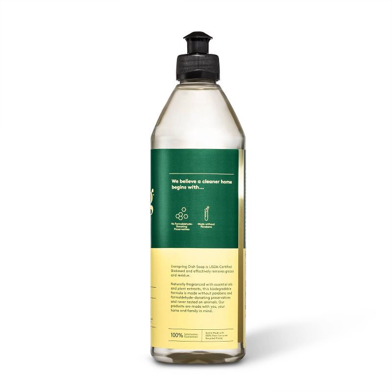 slide 3 of 3, Lemon & Mint Liquid Dish Soap - 18 fl oz - Everspring™, 18 fl oz