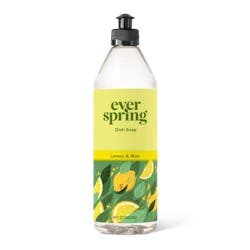 Lemon & Mint Liquid Dish Soap - 18 fl oz - Everspring™: Paraben-Free, Phthalate-Free, Animal By-Product-Free