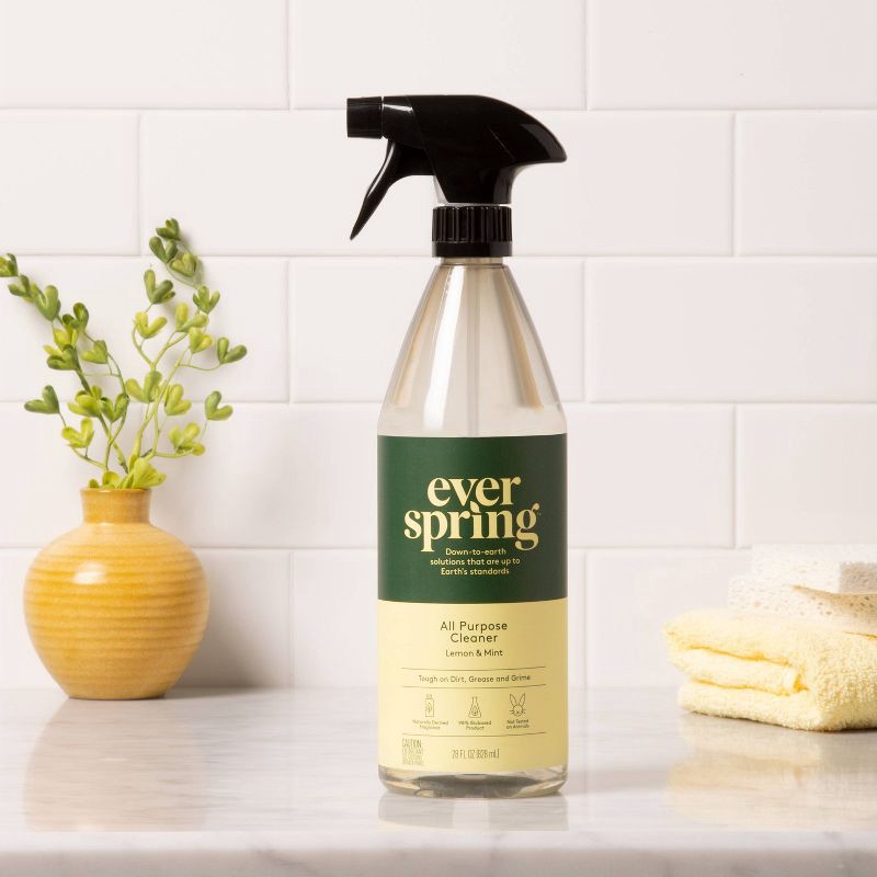 slide 2 of 4, Lemon & Mint All Purpose Cleaner - 28 fl oz - Everspring™, 28 fl oz