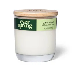 2-Wick Citrus & Basil 100% Soy Wax Candle - 8oz - Everspring™
