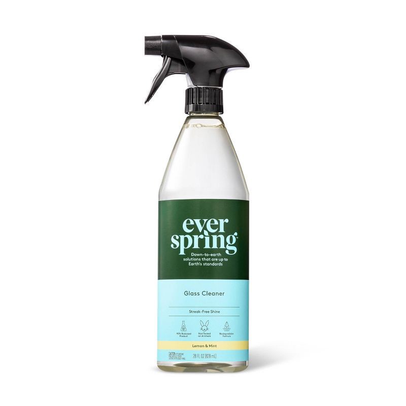 slide 1 of 3, Lemon & Mint Glass Cleaner - 28 fl oz - Everspring™, 28 fl oz