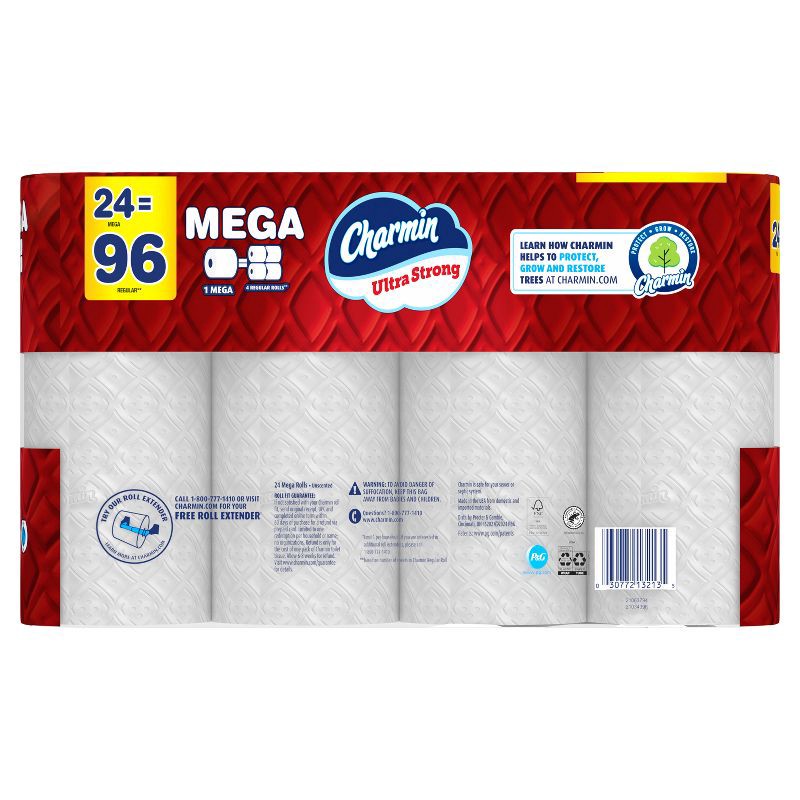 slide 7 of 16, Charmin Ultra Strong Toilet Paper - 24 Mega Rolls, 1 ct