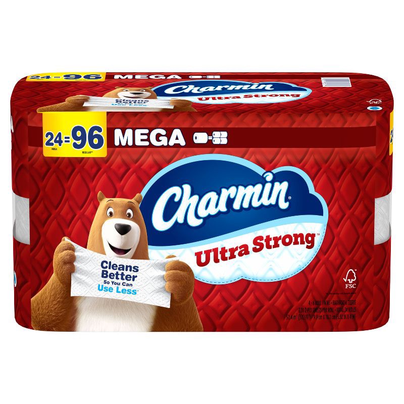 slide 11 of 16, Charmin Ultra Strong Toilet Paper - 24 Mega Rolls, 1 ct