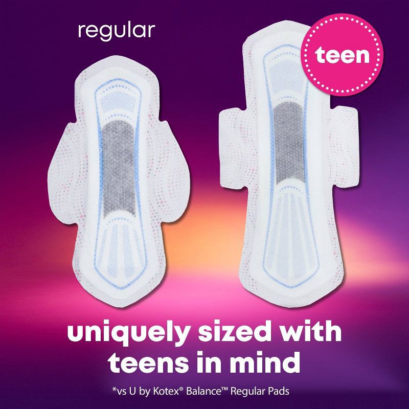 slide 5 of 9, U by Kotex Balance Sized for Teens Ultra-Thin Pads with Wings - Extra Absorbency - Unscented - 28ct, 28 ct