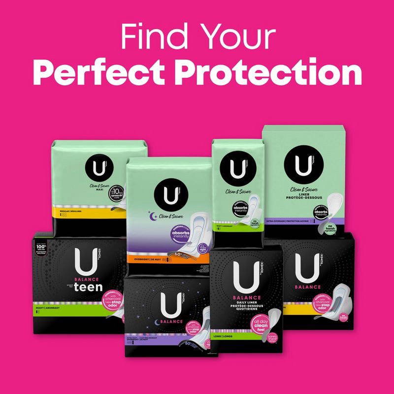 slide 7 of 10, U by Kotex Balance Sized for Teens Ultra-Thin Pads with Wings - Extra Absorbency - Unscented - 28ct, 28 ct