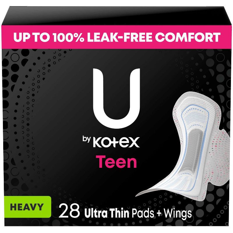 slide 1 of 10, U by Kotex Balance Sized for Teens Ultra-Thin Pads with Wings - Extra Absorbency - Unscented - 28ct, 28 ct
