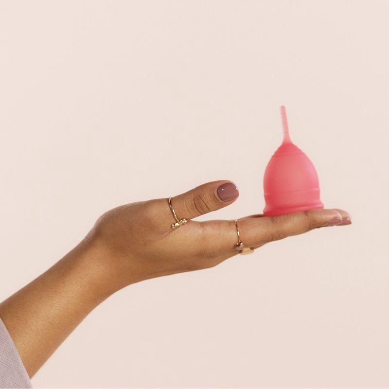 slide 3 of 5, Saalt Menstrual Cup - Himalayan Pink - Small, 1 ct