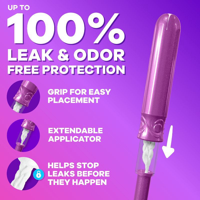 slide 2 of 14, Tampax Compact Radiant Multipack Regular/Super Absorbency Unscented Plastic Tampons - 28ct, 28 ct