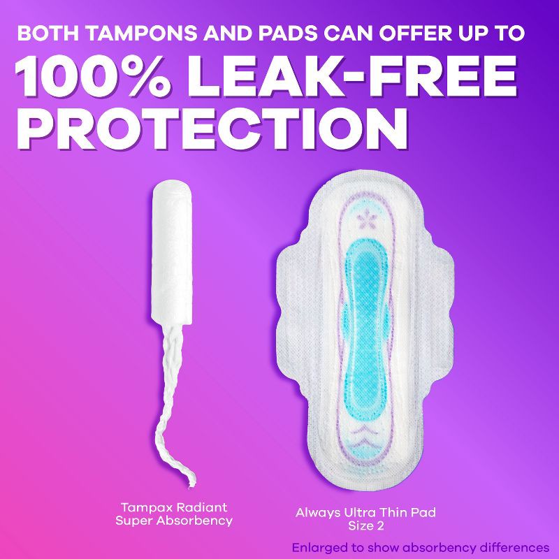 slide 13 of 14, Tampax Compact Radiant Multipack Regular/Super Absorbency Unscented Plastic Tampons - 28ct, 28 ct