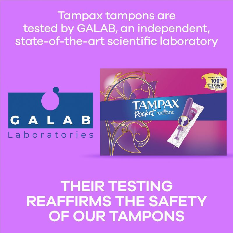 slide 5 of 9, Tampax Pocket Radiant Compact Duopack Regular/Super Absorbency Unscented Plastic Tampons - 28ct, 28 ct