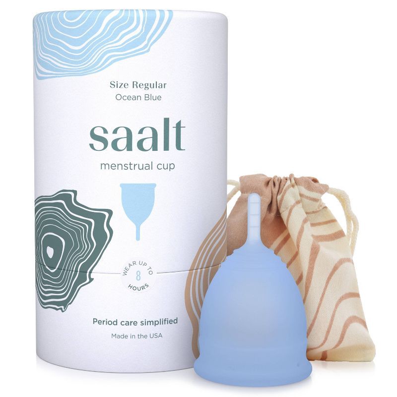 slide 1 of 4, Saalt Menstrual Cup - Ocean Blue - Regular, 1 ct
