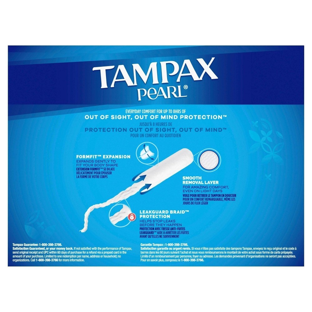 slide 4 of 7, Tampax Pearl Ultra Ultra Absorbency with LeakGuard Braid - Unscented - 45ct, 45 ct
